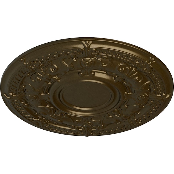 Dauphine Ceiling Medallion (Fits Canopies Up To 13 1/4), Hand-Painted Brass, 33 7/8OD X 1 3/8P